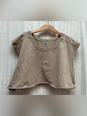 Free People FP Movement Inspire Tank Crop Top Sand Dunes Beige SP